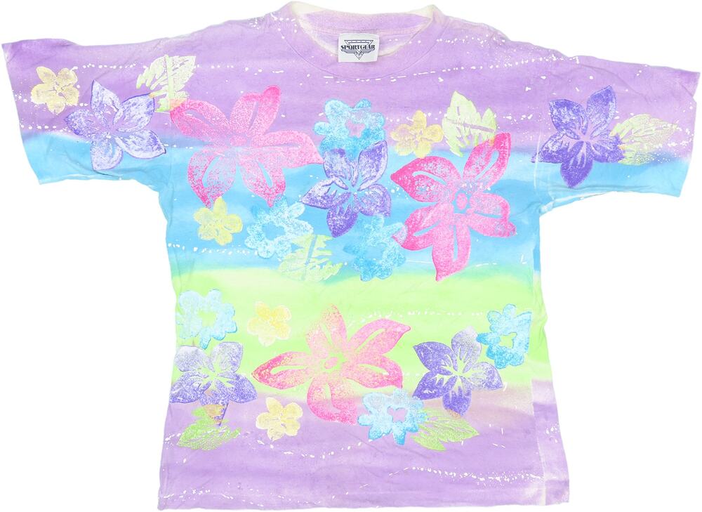 Vintage Tie Dye Flower Hippie Single Stitch Tee Shirt M